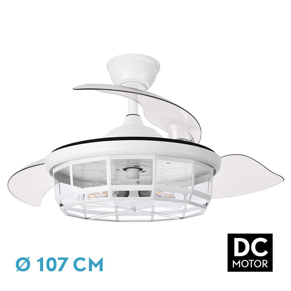 Ventilador de techo Tornado Fabrilamp / Abrila 222691301 con luz y aspas retráctiles