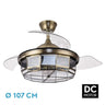Ventilador de techo Tornado Fabrilamp / Abrila con aspas retráctiles, ref. 222691314