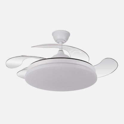 Ventilador de Techo Tridente 107 cm Blanco con Luz LED Fabrilamp encendida con proyección de luz y ambiente | LuzGurú