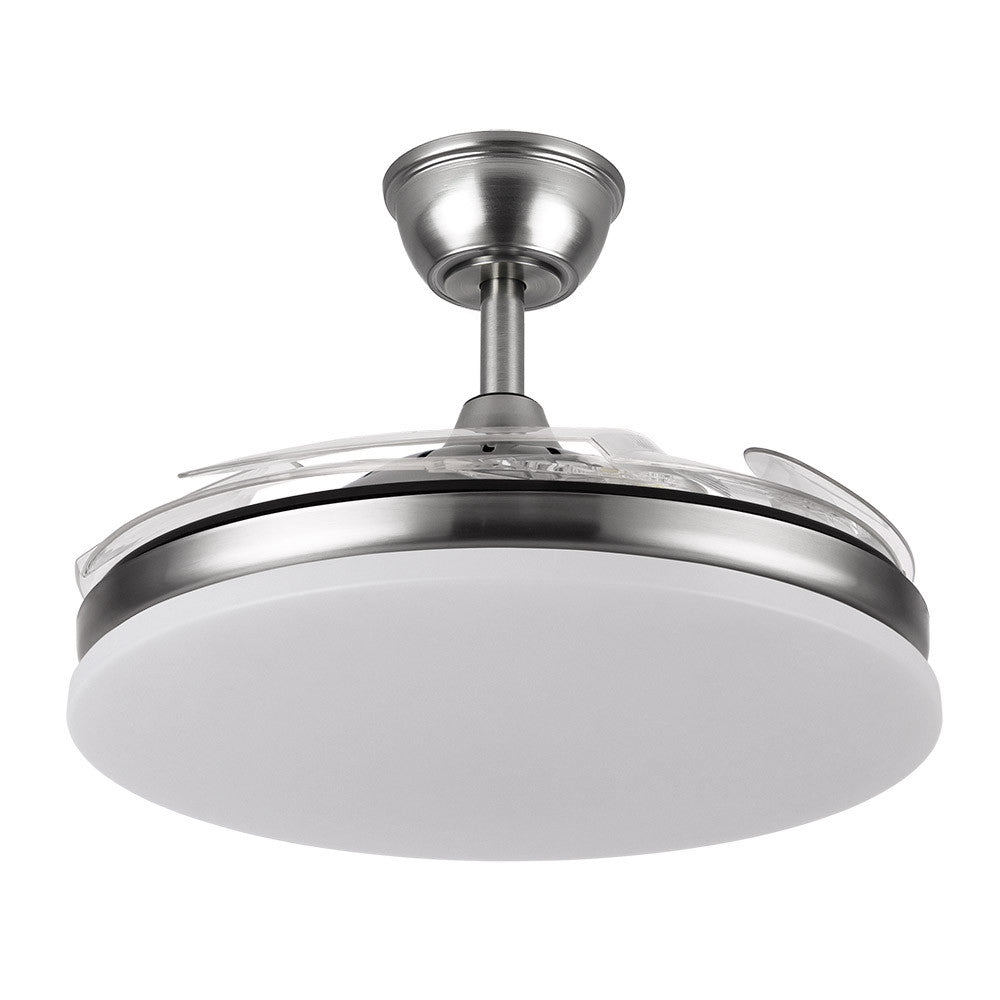 Ventilador Tridente Fabrilamp / Abrila fabricado en metal color níquel