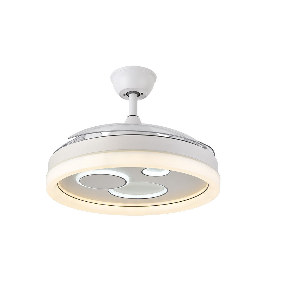 Ventilador techo retráctil ideal para salones modernos con iluminación LED 3 temperaturas