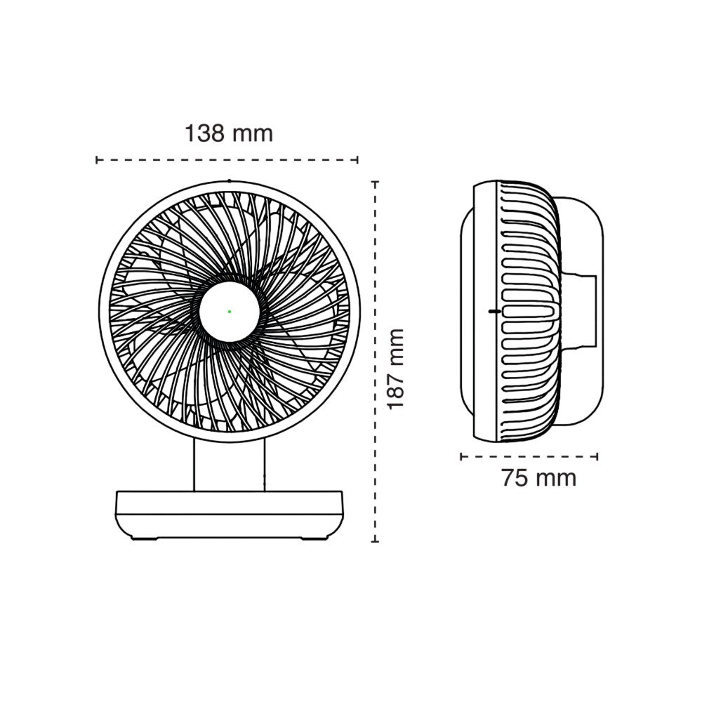 Ventilador de mesa Minifan con 4 velocidades ajustables