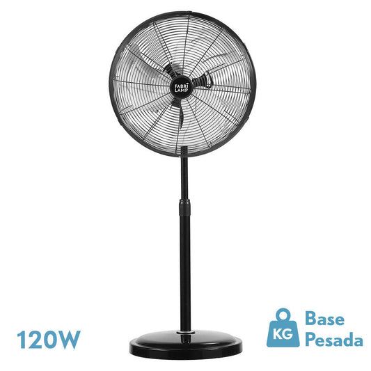 Ventilador de pie AFRICO 120W negro Fabrilamp Abrila, 3 velocidades y rotatorio