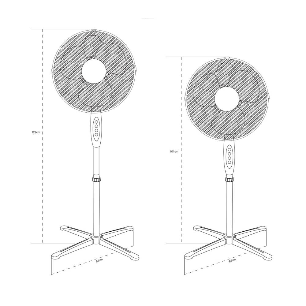 Ventilador de pie Aura fabricado en PP color Blanco, ideal para refrescar tu hogar