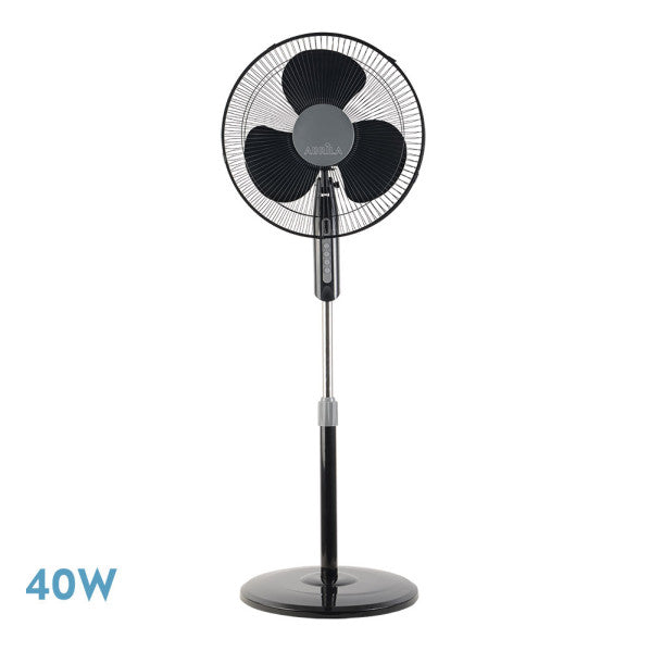 Ventilador de pie Etesio Negro de Fabrilamp, 3 velocidades, 40W, oscilante.  Compra en luzguru.com