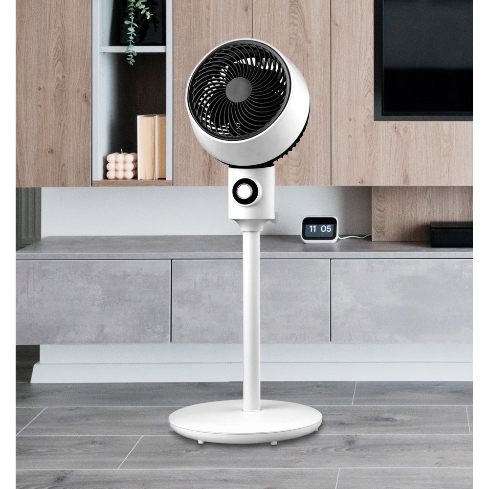 Ventilador de pie OZONO fabricado en ABS color Blanco y Negro