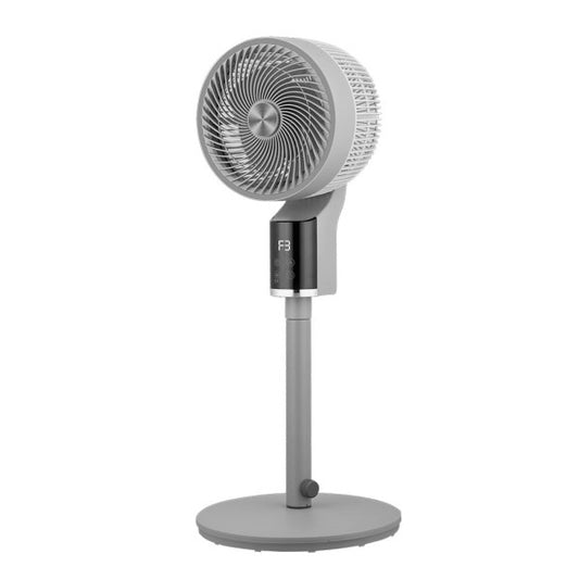 Ventilador de pie Persa Gris/Cromo 50W de Fabrilamp. Diseño elegante y funcional.