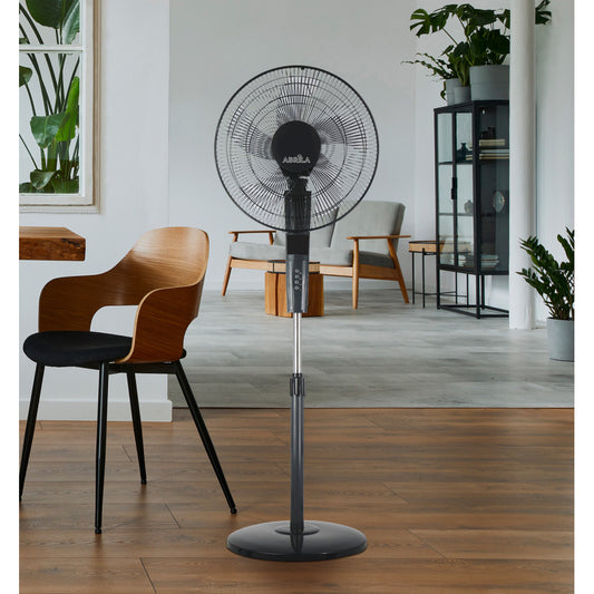 Ventilador de pie RAYO fabricado en metal color Gris/Negro