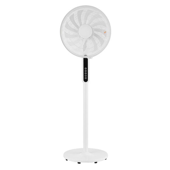 Ventilador de pie Torbellino Blanco de Fabrilamp, vista frontal.