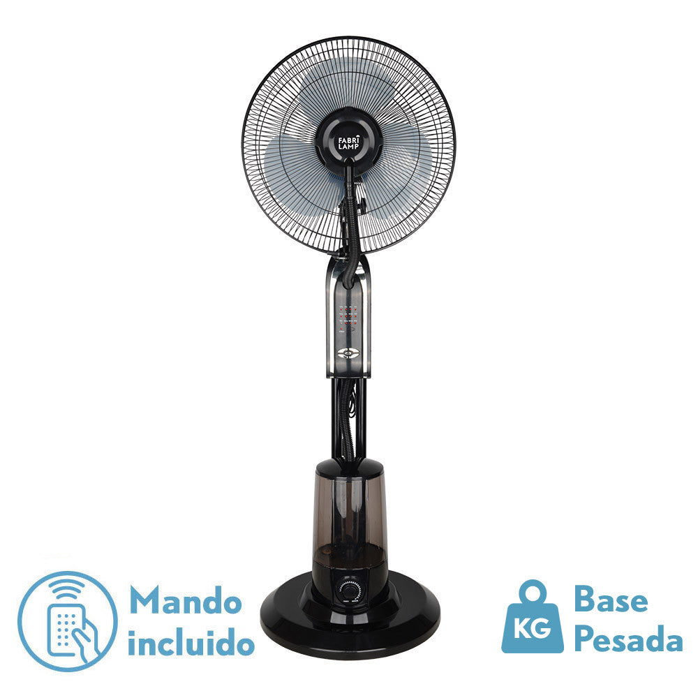 Ventilador de pie Tromba con nebulizador Fabrilamp / Abrila 80W negro 184441009