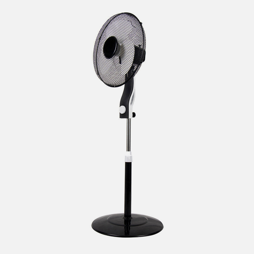 Ventilador de pie Magico fabricado en aluminio negro/blanco con 3 velocidades