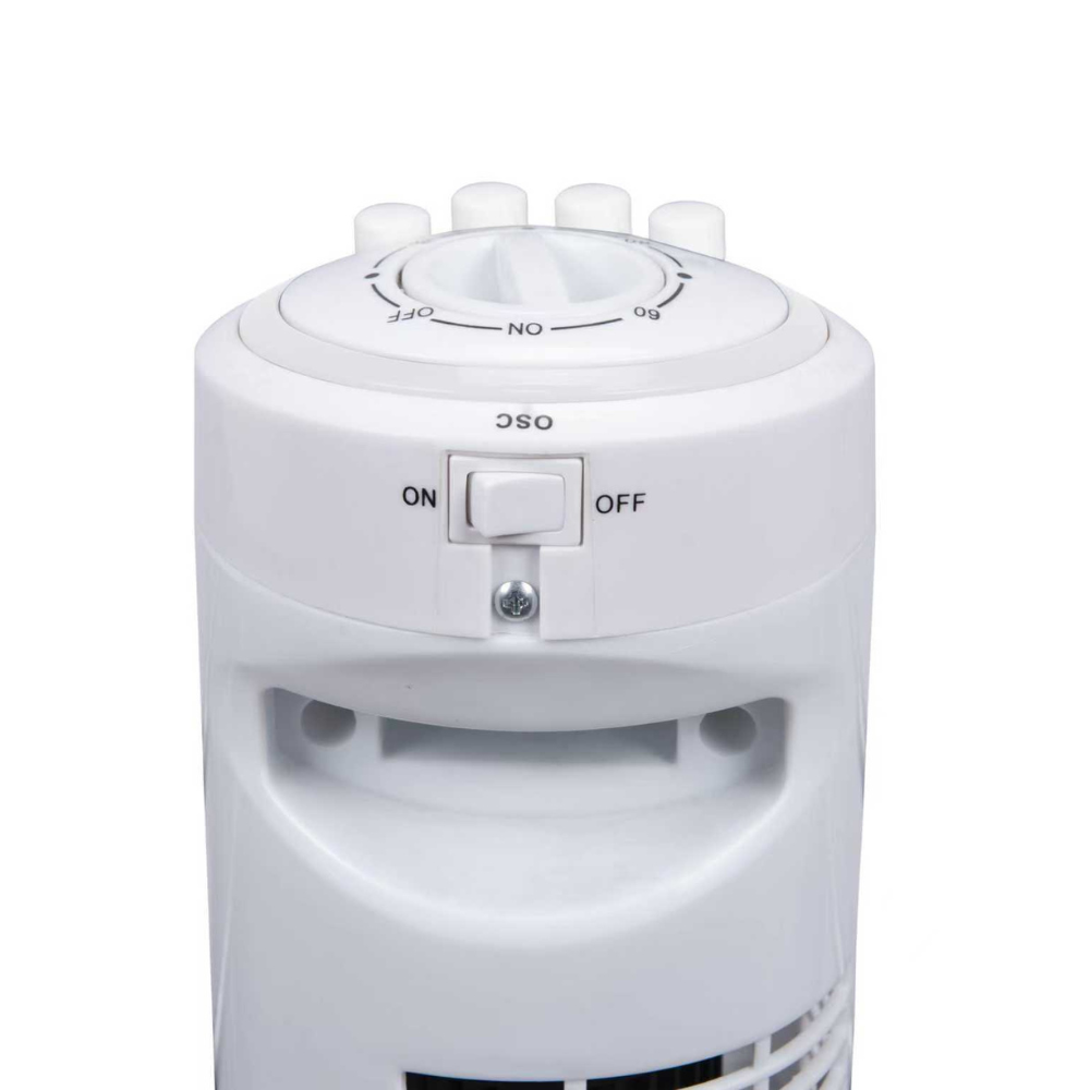 Ventilador de torre con oscilación de 75º para mejor distribución del aire
