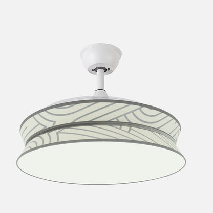 Ventilador de techo Decor blanco y plata fabricado en metal y ABS blanco