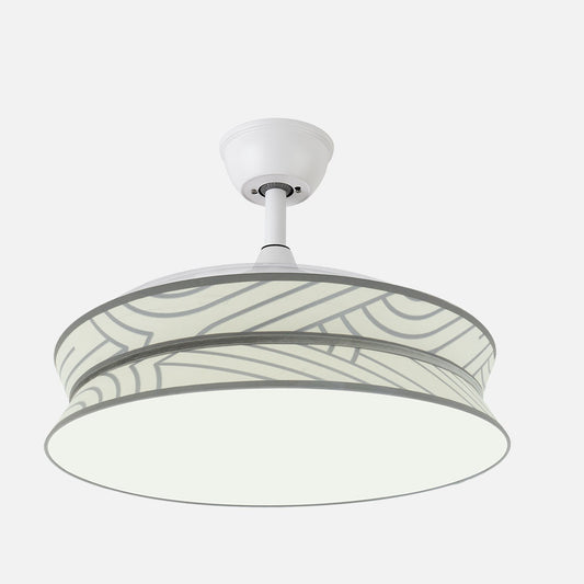 Ventilador DECOR fabricado en Metal y ABS color Blanco/Blanco-Plata