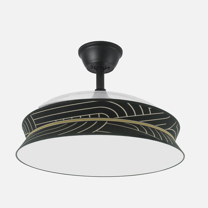 Ventilador Decor fabricado en metal color Negro/Negro-Plata con aspas de ABS