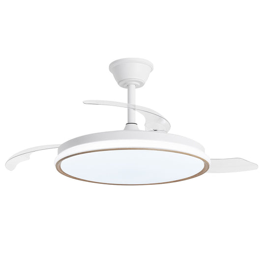 Ventilador de techo retráctil Dublin de AJP / Alemar en madera clara con luz LED integrada