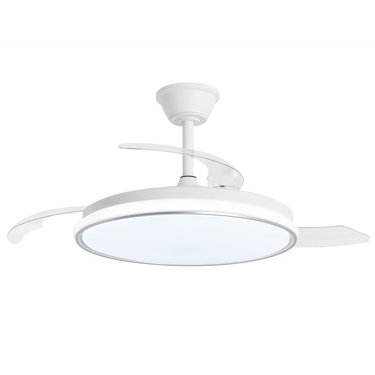 Ventilador de techo retráctil Dublin Plata AJP / Alemar con luz LED encendida