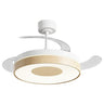 Ventilador de Techo Retráctil Duna Blanco-Madera AJP / Alemar con palas cerradas, vista frontal