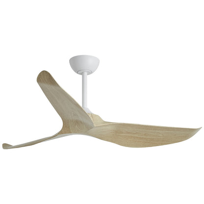 Ventilador de techo GARDEN blanco y madera clara de AJP / Alemar, vista frontal