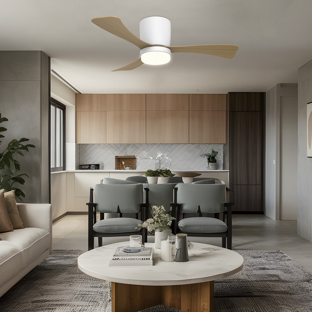 Medidas ventilador de techo KENT 11836 AJP/Alemar 107cm, blanco madera, 3 palas.
