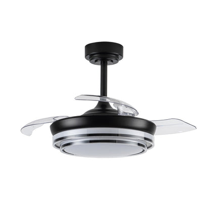 Ventilador de Techo Lander Mini Negro con Luz LED y Aspas Retráctiles CristalRecord - imagen 4 | CristalRecord