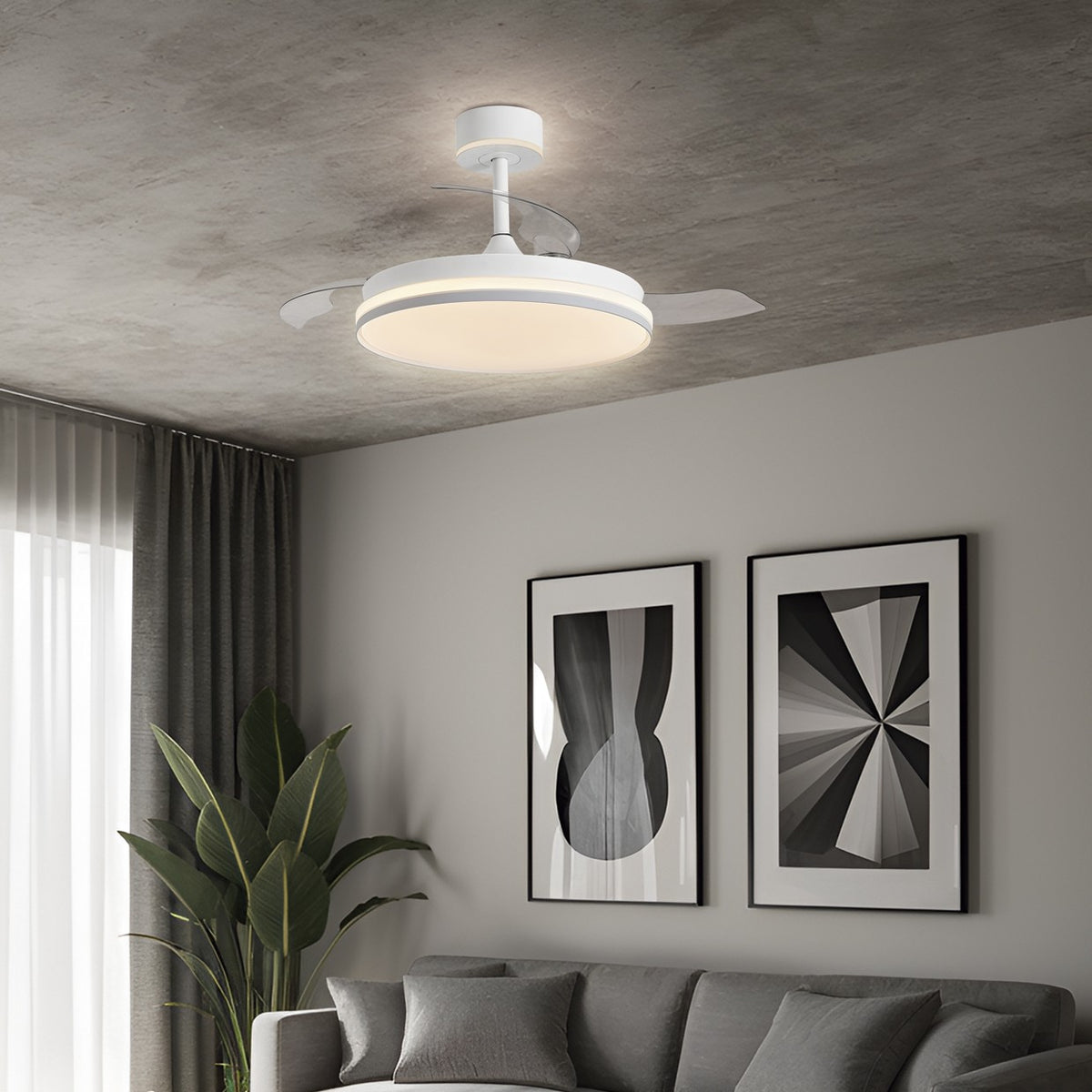 Medidas Ventilador Techo Luxe 50cm Blanco - AJP/Alemar Ref. 11831 - LuzGuru
