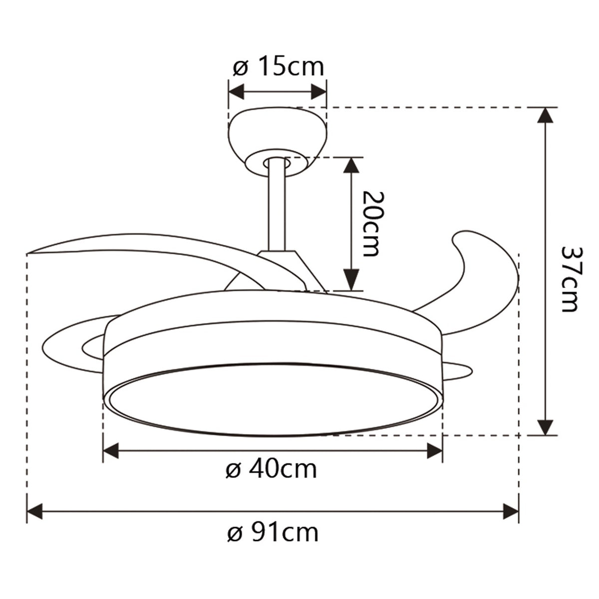 Ventilador techo Luxe 50cm AJP/Alemar (Ref. 11831): Diseño moderno, silencioso y gran flujo de aire.  Compra en LuzGuru.
