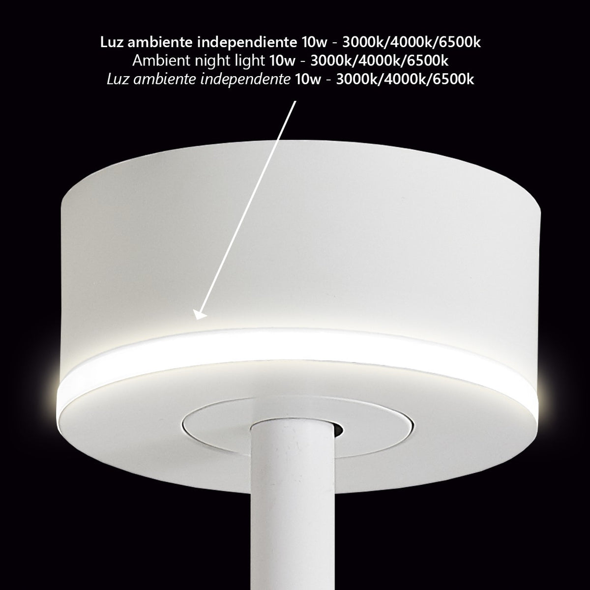 Ventilador techo Luxe Blanco 50cm AJP/Alemar (Ref. 11831) - Medidas detalladas. LuzGuru.com
