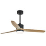 Ventilador de Techo Madeira Negro-Madera con Luz LED Alemar, vista frontal en salón moderno
