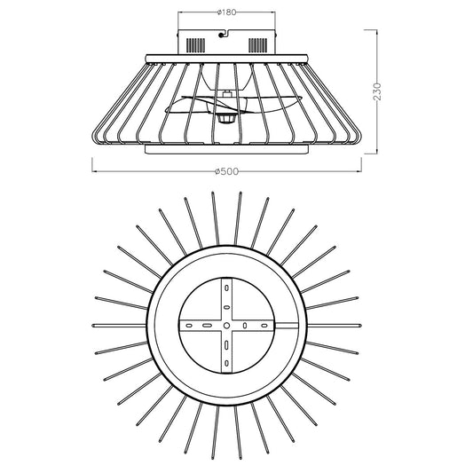 Ventilador de Techo con Luz Malabo 50 cm Negro Alemar - vista principal | AJP / Alemar