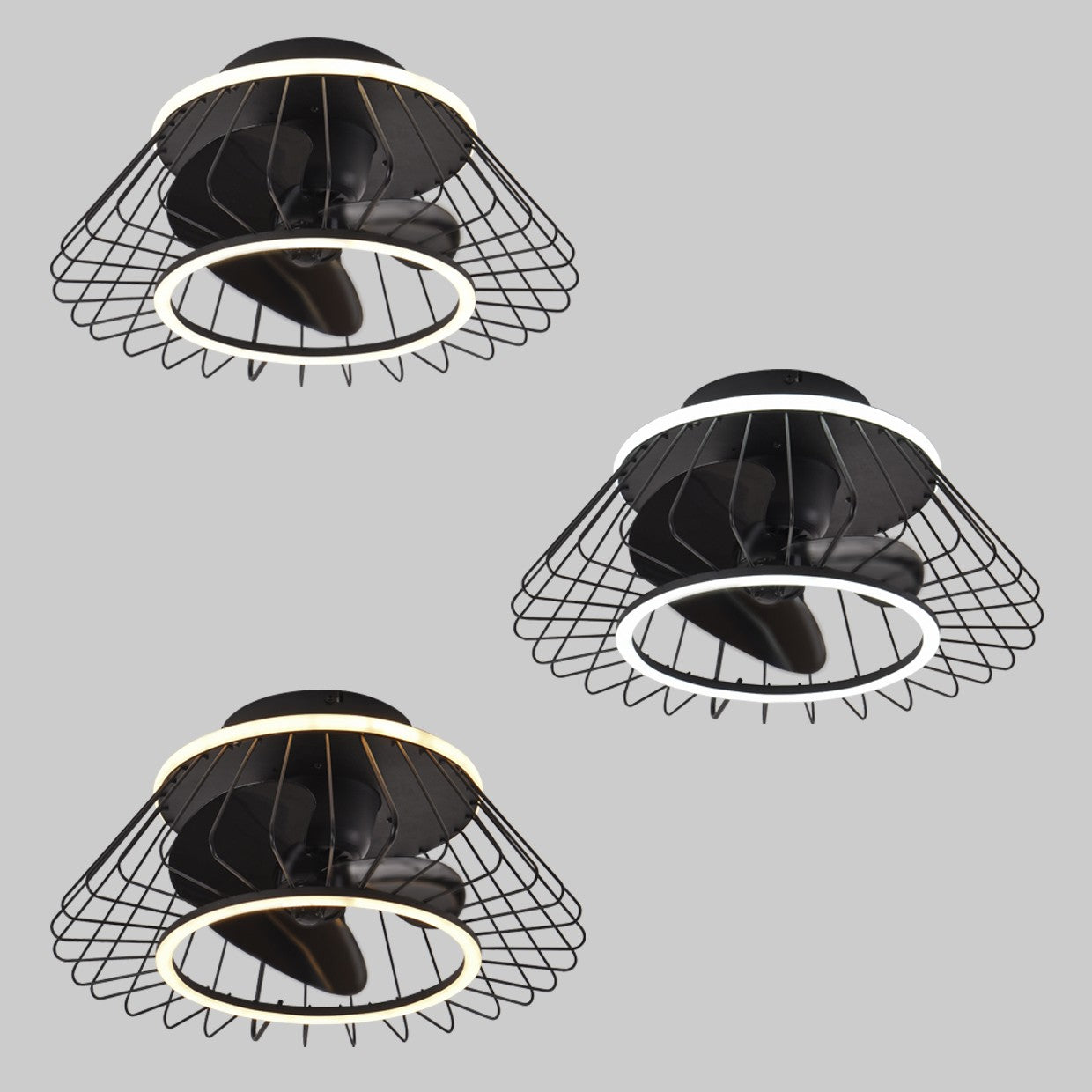 Ventilador Malabo Negro 50cm AJP/Alemar (Ref. 11548) - Dimensiones detalladas.
