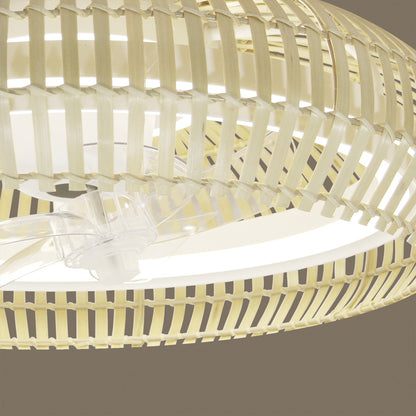 Ventilador Milo Blanco-Bambú 11569 - AJP / Alemar - luzguru.com