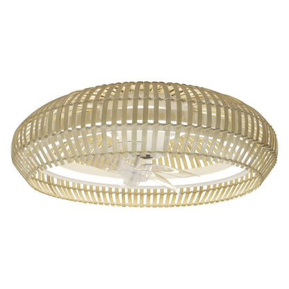 Ventilador Milo AJP/Alemar 11569: medidas detalladas.  Diseño blanco y bambú. 30W.
