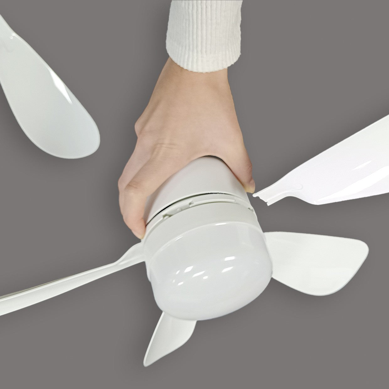 Ventilador de techo Nano Blanco 40cm AJP/Alemar (Ref. 11819) - Medidas. LuzGuru.com
