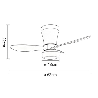 Detalle de las 3 palas de ABS del Ventilador BRIS Blanco, resaltando su acabado y material