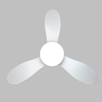 Ventilador de Techo BRIS Blanco encendido, mostrando la luz LED con temperatura de color cálida