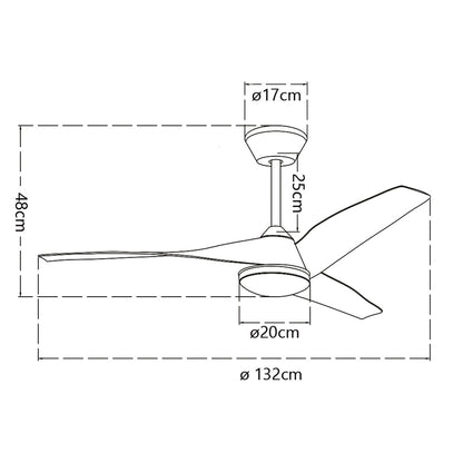 Ventilador de techo Papua en ambiente moderno, mostrando su diseño elegante
