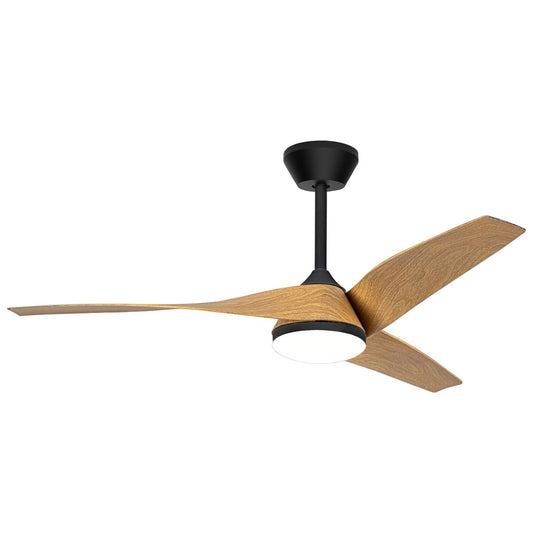 Ventilador de Techo Papua Negro-Madera 132cm con 3 palas y luz LED de AJP / Alemar