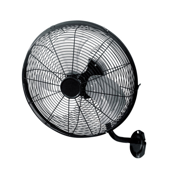 Ventilador de pared Arrecife 120w negro y plata, detalle de las aspas. Fabrilamp en luzguru.com