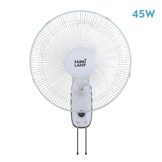 Ventilador de pared Cudo Blanco 3 Velocidades Fabrilamp con 5 aspas transparentes