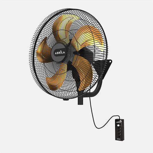 Ventilador Pared Industrial Velero Negro y Oro Fabrilamp / Abrila 257361016