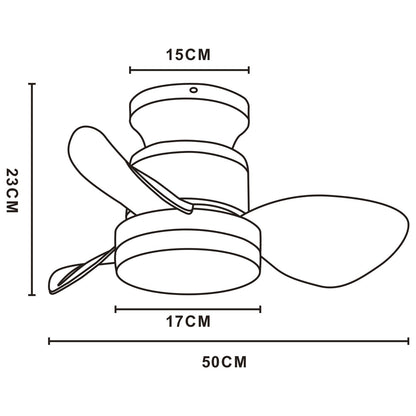 Medidas ventilador techo Salento Arena AJP/Alemar 558mm (Ref. 11567) - LuzGuru.com
