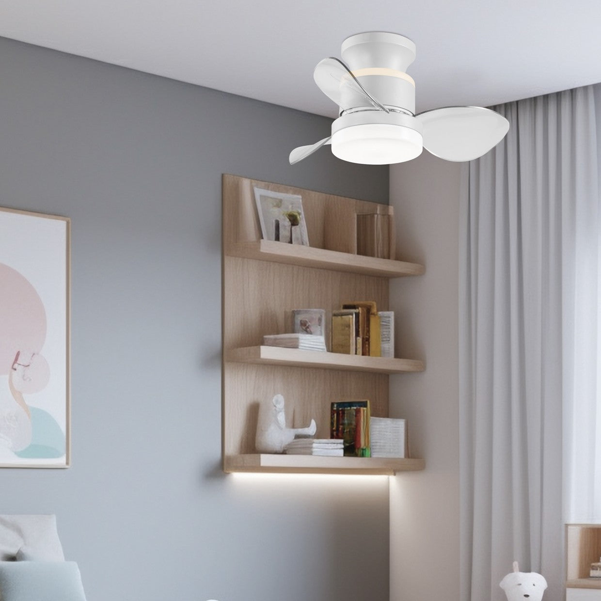 Ventilador techo Salento Blanco AJP/Alemar (Ref. 11565) - Medidas: 558mm diámetro.  Luzguru.com
