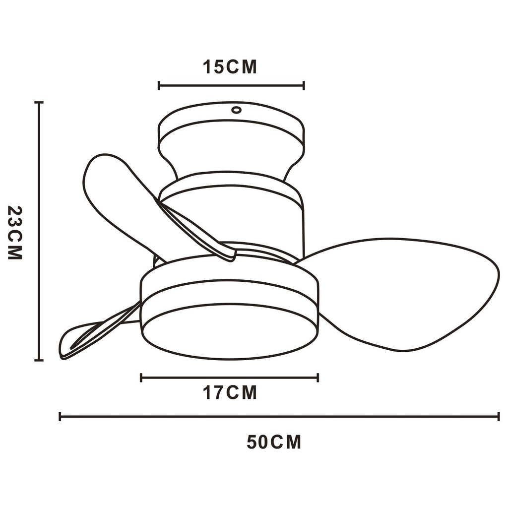 Medidas ventilador techo Salento Blanco AJP Alemar (Ref. 11565) - LuzGuru.com
