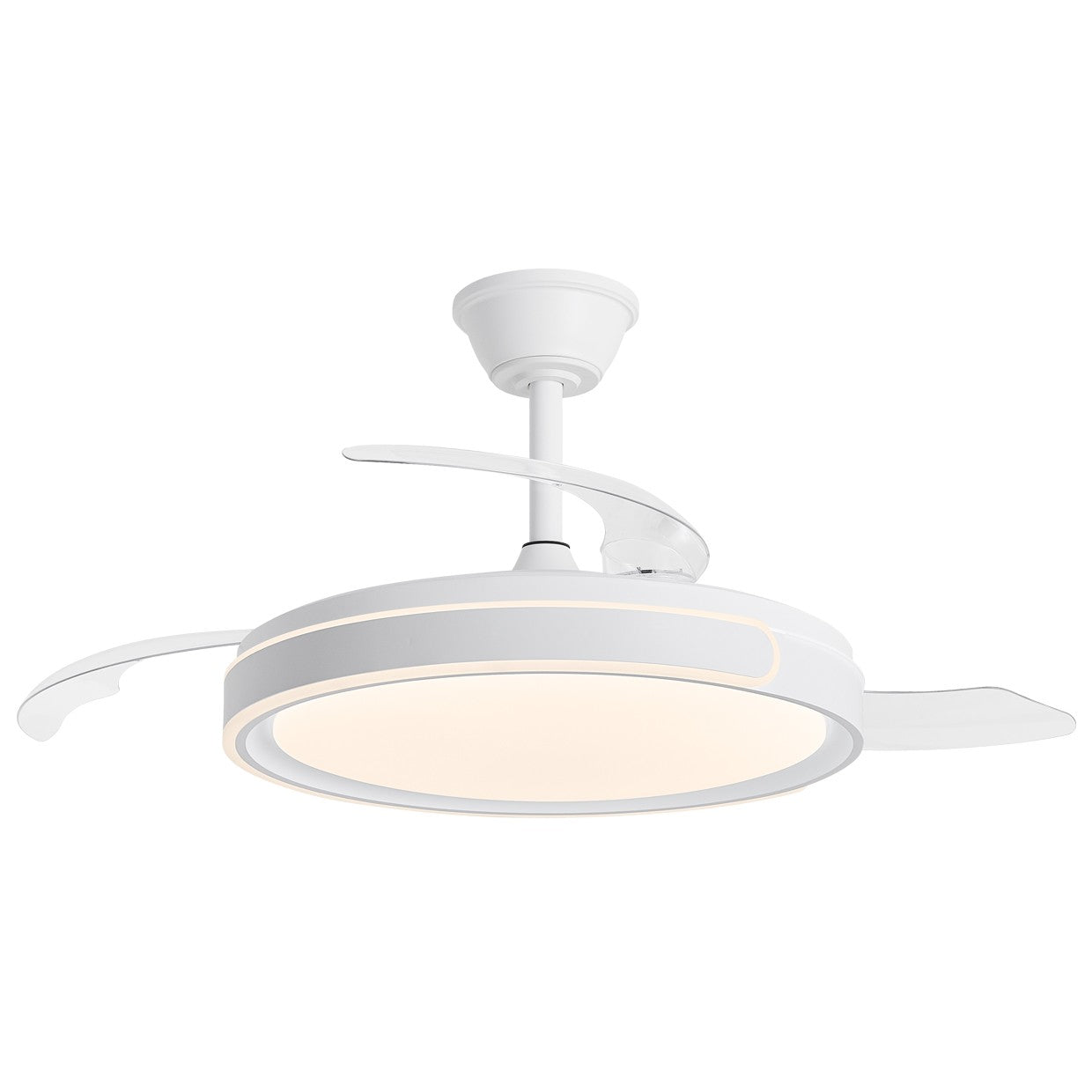Ventilador de techo Samaná blanco con palas retráctiles y luz LED integrada AJP / Alemar