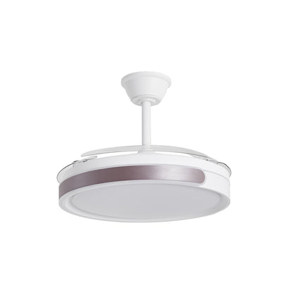Ventilador de techo Samaná Café AJP / Alemar en un ambiente moderno, con luz encendida
