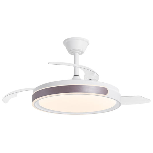 Ventilador de techo retráctil Samaná Café AJP / Alemar con palas cerradas, vista frontal