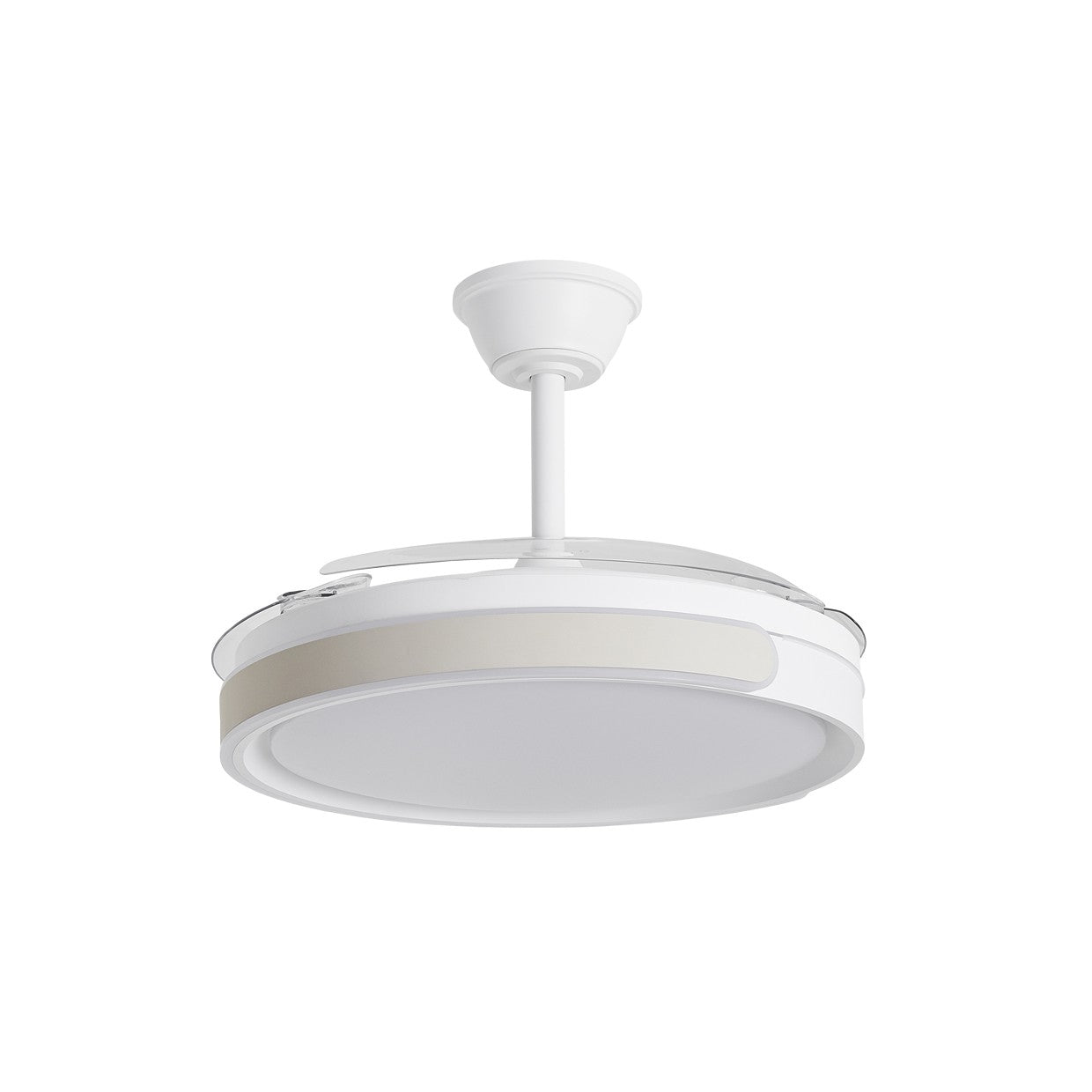 Ventilador de Techo Retráctil Samaná Crema AJP / Alemar en un ambiente moderno, destacando su integración