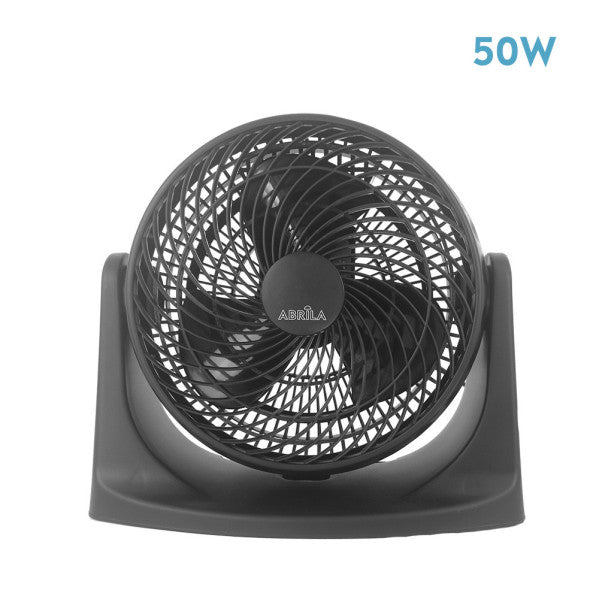 Ventilador de sobremesa Balboa Negro de Fabrilamp, 3 velocidades, diseño moderno y compacto.