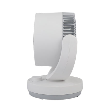 Elegante ventilador de mesa blanco y gris ideal para el dormitorio